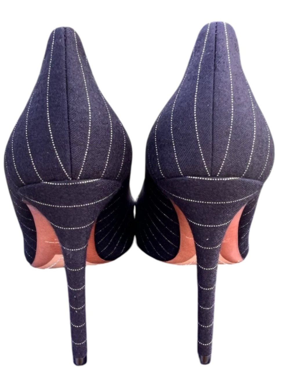 Ralph Lauren Collection Celia Pinstripe Wool Blend Pump EU 40.5 US 10.5 Italy - Picture 6 of 11
